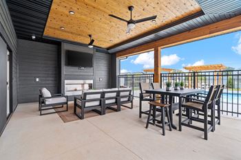 Indoor & outdoor fireside lounge spaces